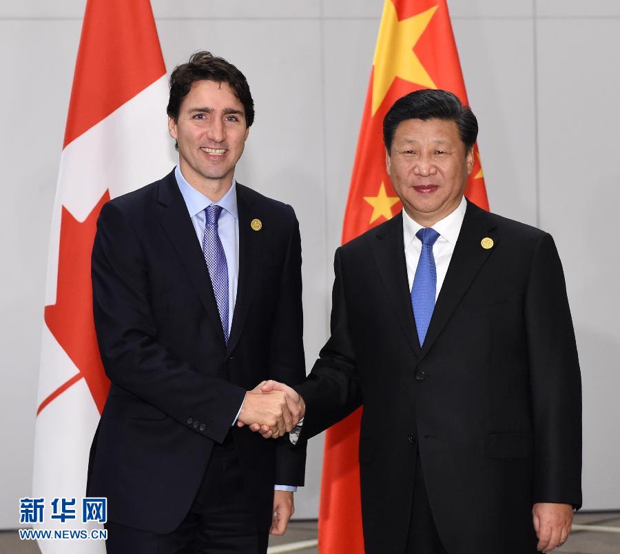11月16日，國家主席習(xí)近平在土耳其安塔利亞會見加拿大總理特魯多。 新華社記者 饒愛民 攝